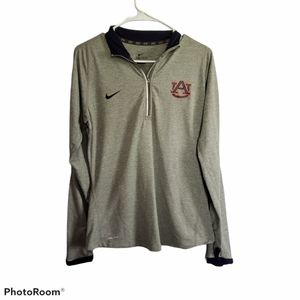 Nike Drifit Grey Auburn University Tigers 1/2 Zip Pullover Size Medium
